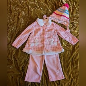 Toddler Y2K Poodle Gingham Winter Matching Set